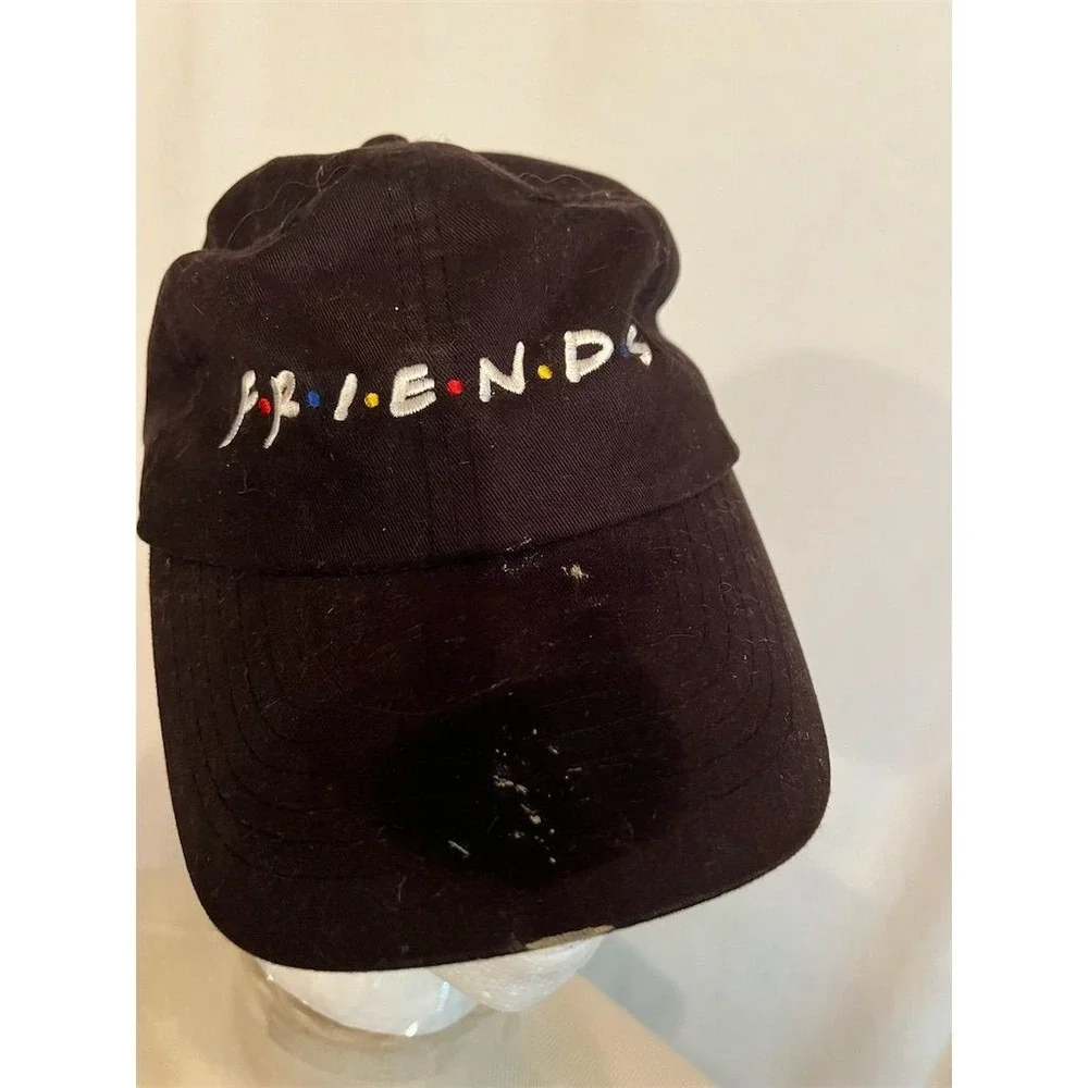 Friends TV‎ Show Black Baseball Cap Unisex Adj Strap Hat 90's Vtg Phoebe Rachel